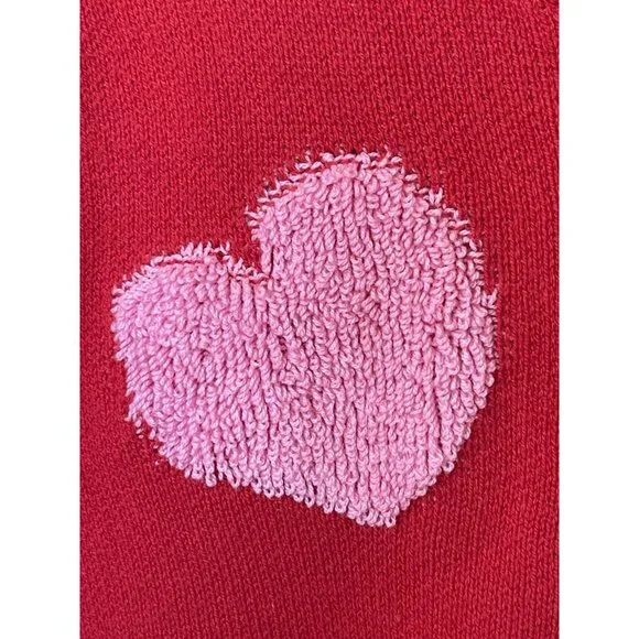 33 DEGREES Cardigan Sweater Women XXS Red Pink Hearts Valentine Love - Picture 4 of 6